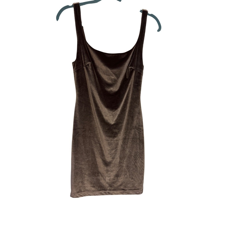 Brown Velvet Mini Dress Sleeveless By Windsor Size M‎